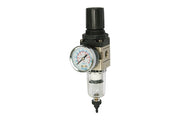 Pressure regulator with gauge on a white background