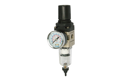 Pressure regulator with gauge on a white background
