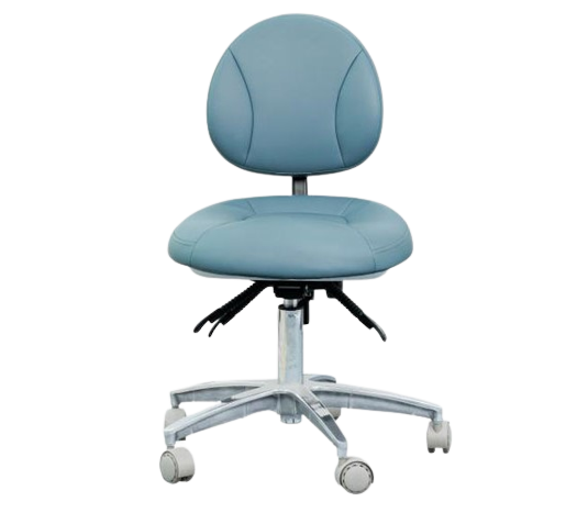 Blue medical chair with a white background