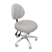 Dental stool with adjustable backrest on a white background