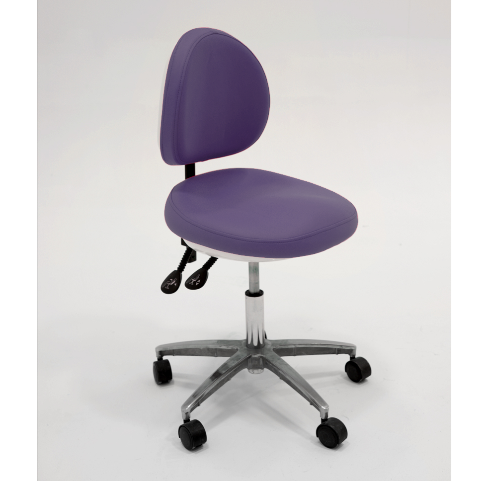 Purple Doctors chair with a white background