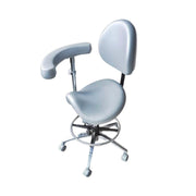 Dental chair with adjustable height and armrests on a white background