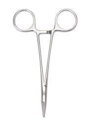 Pair of surgical forceps on a white background