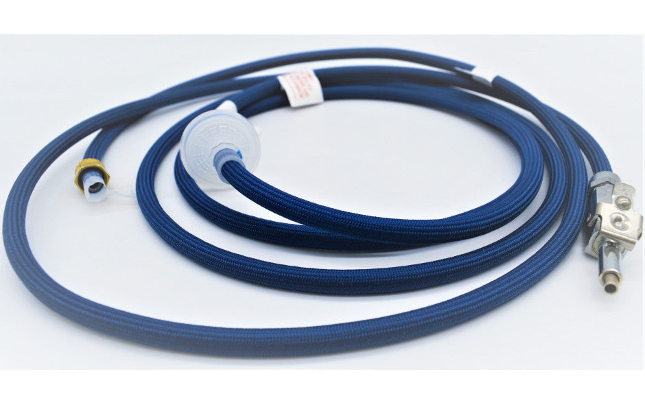 Blue Dental Hose with connectors on a white background