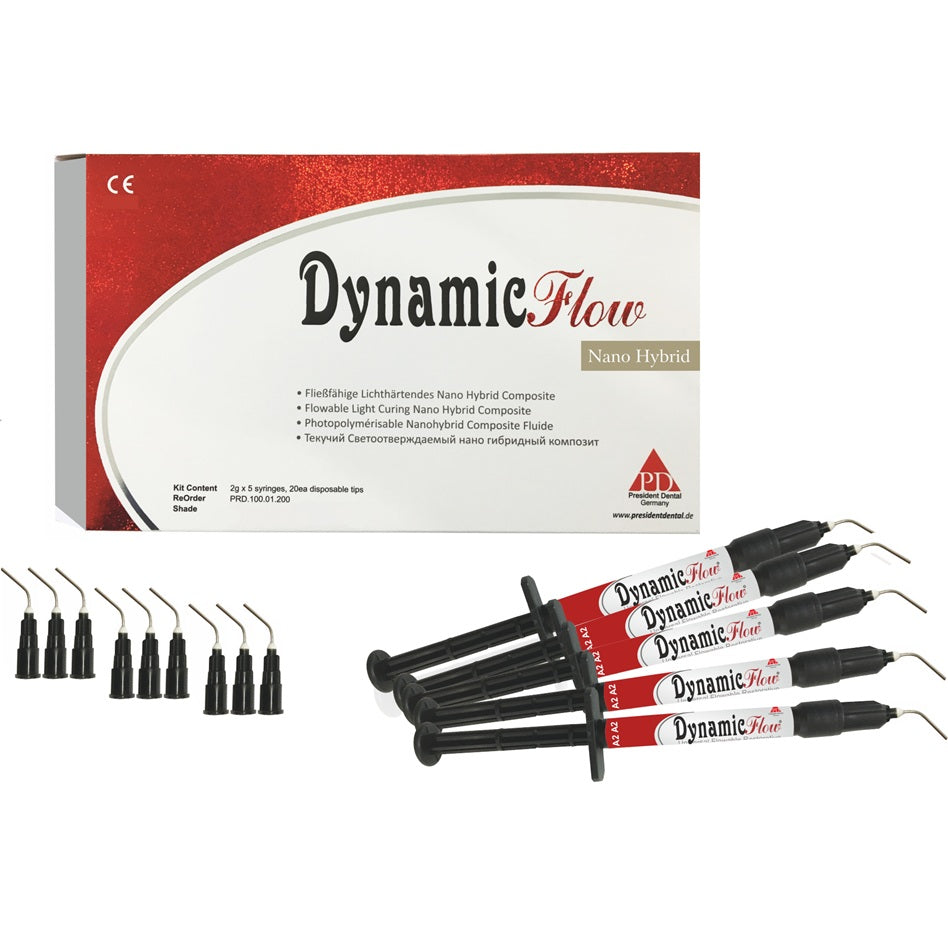 DYNAMIC FLOW KIT Light Cure Flowable Composite 5 x 2 gr Syringes