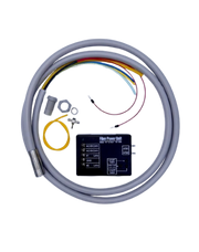 Fiber optic cable and power module kit on a white background