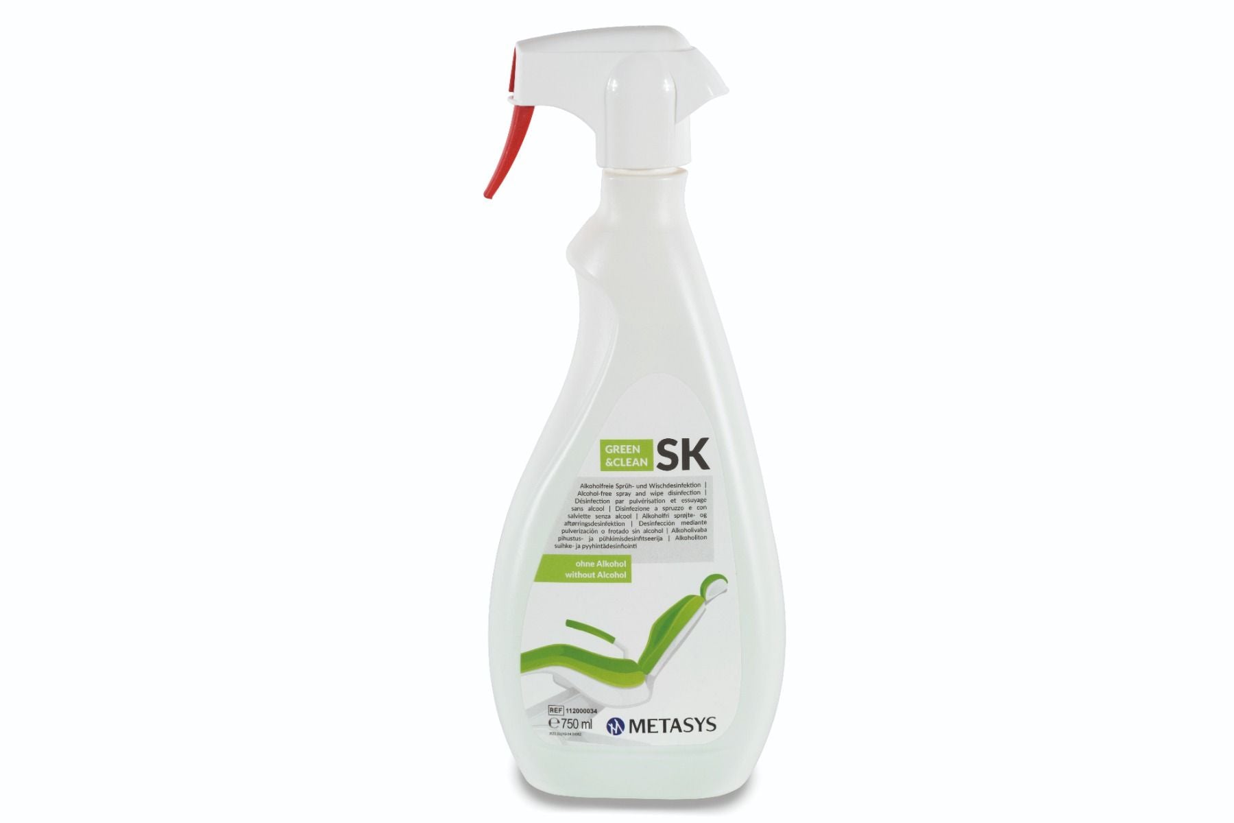 Metasys GREEN&CLEAN SK Alcohol-Free Spray Disinfection, 1 Bottle 750ml, 1 Foamer