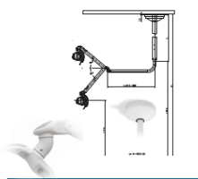 Faro Ceiling Mount Kits for lights and Satelec style x mind xrays